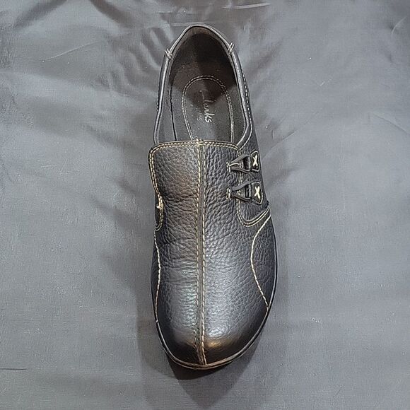 CLARKS COLLECTION ROUND TOE SLIP-ON WOMEN"S FLAT SHOE - Picture 6 of 15